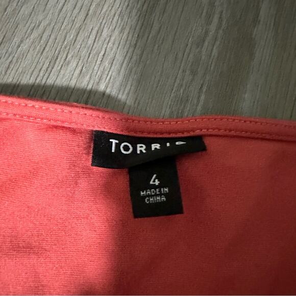 Torrid Maxi Studio Luxe Ponte Sleeveless Pink, Orange & Tan Geometric Dress 4X - Picture 7 of 13